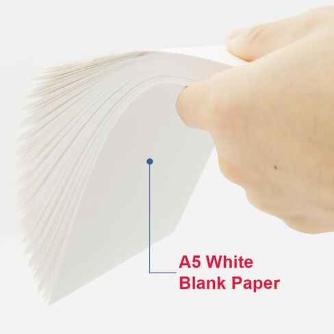 Half Letter Blank Paper, A5 100 Sheets/200 Pages Printer Paper, Unpunched, Blank Copy Paper, 100gsm, White, 5.8'' x 8.2'' in Saudi Arabia