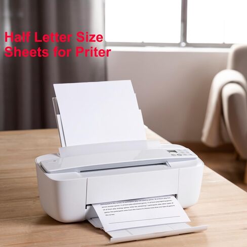 Half Letter Blank Paper, A5 100 Sheets/200 Pages Printer Paper, Unpunched, Blank Copy Paper, 100gsm, White, 5.8'' x 8.2'' in Saudi Arabia