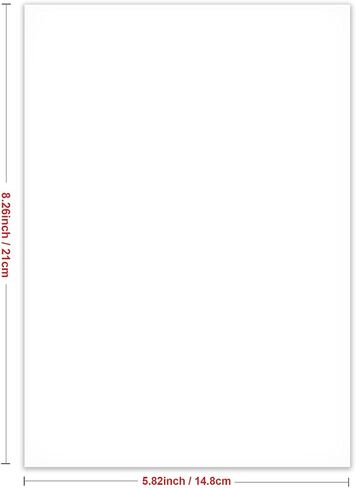 Half Letter Blank Paper, A5 100 Sheets/200 Pages Printer Paper, Unpunched, Blank Copy Paper, 100gsm, White, 5.8'' x 8.2'' in Saudi Arabia