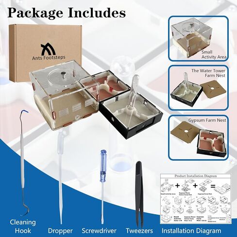 Ant Farm Nest Science DIY Terrarium Kit Care for Live Ants Ant Habitat with Water Tower Nurturing Room and Comprehensive Observation-Set 5 in Saudi Arabia