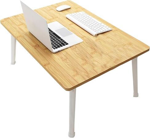 Foldable Laptop Desk for Bed, Bed Laptop Table, Foldable Portable Lap Bed Tray, 23.6 Inch Floor Table for Drawing, Reading and Writing, Oak in Saudi Arabia