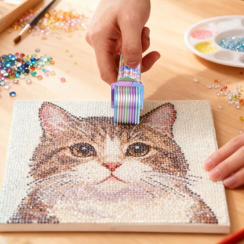 Diamond Art Roller, Essential DIY Craft Tool for Rhinestone Embroidery, Easy-Grip Hand Roller, Detachable Diamond Painting Tools, for Kid Adult DIY Full Drill Partial Drill (Macarons) in Kuwait