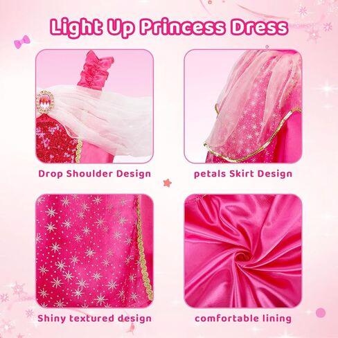 Meland Princess Dresses for Girls - Light Up Princess Dress Up for 3-10 Year Old, Costume for Girls Halloween Birthday in Saudi Arabia