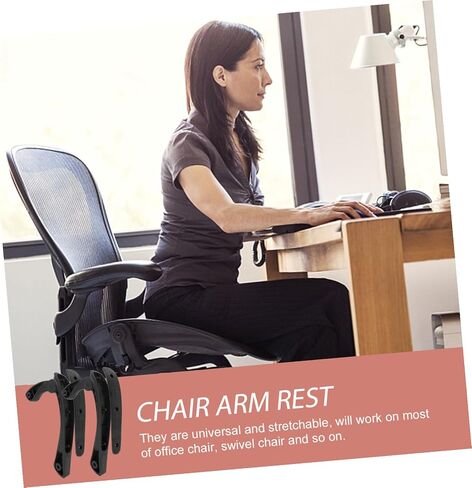 2Pcs Household Armrests Replacement for Office and Computer Chairs Professional Chair Armrest Parts with Contoured Grip Fit for Task Gaming and Desk Seating in Saudi Arabia