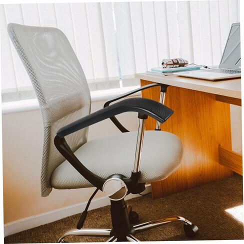 Office Chair Armrest Replacement Pads Black Plastic Arm Covers with Round Tube Design for Comfortable Support Easy to Install Armrest Cushions for Computer and Office Chairs in Saudi Arabia