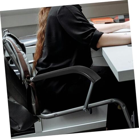 Office Chair Armrest Replacement Pads Black Plastic Arm Covers with Round Tube Design for Comfortable Support Easy to Install Armrest Cushions for Computer and Office Chairs in Saudi Arabia