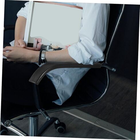 Office Chair Armrest Replacement Pads Black Plastic Arm Covers with Round Tube Design for Comfortable Support Easy to Install Armrest Cushions for Computer and Office Chairs in Saudi Arabia