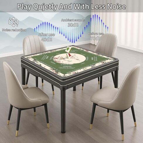 Mahjong Mat, 32.4×32.4 Inch, Portable, Reusable, Easy to Clean and Non-Fading Mahjong Mat for Table, Can Be Used in Poker, Dominoes, Board and Tile Games, Cards, Bridge (Classical) in Kuwait