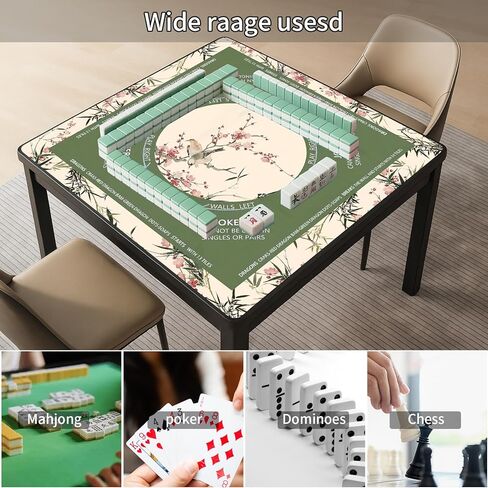Mahjong Mat, 32.4×32.4 Inch, Portable, Reusable, Easy to Clean and Non-Fading Mahjong Mat for Table, Can Be Used in Poker, Dominoes, Board and Tile Games, Cards, Bridge (Classical) in Kuwait