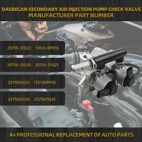 Dasbecan 25710-31022 صمام فحص مضخة حقن الهواء الثانوي متوافق مع Toyota Tacoma 4.0L V6 1GR-FE 2012 2013 2014 2015، SAI استبدال # 2571031021 17613-0P010 2571031020 in Saudi Arabia