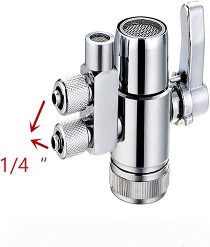 Diverter Valve Counter Top Water Filter 1/4 3/8 Inch Tube Silver Connector(3/8") in Saudi Arabia