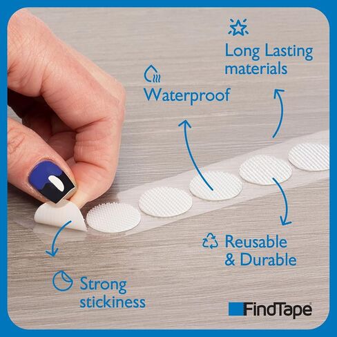 Adhesive-Backed Loop-Side Only Coins/Dots (HL74-C): 5/8 in. diameter dots [60 per roll] loop-side only (White) [60 coins/roll] in Saudi Arabia