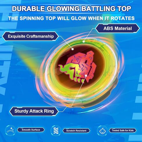 لعبة إنفينيتي نادو الدوارة للأطفال، لعبة علوية قتالية متوهجة مع قاذفة سيف تلسكوبية، قمة قتالية للأطفال الأولاد والبنات 5 6 7 8 9 10 11 12 سنة فما فوق، دب الحرب المشتعلة in Kuwait