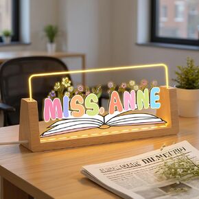Ships Next Day, Custom Name Plate for Desk - Business Light Up Acrylic Desk Name Plate Personalized Elegant Office Gift for Boss Coworker Teacher Employee Appreciation Gift, Office Decor for Women Men in Saudi Arabia