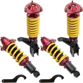 خفض الدعامات Coilovers المتوافقة مع 2002-2006 Acura RSX DC5 الصدمات الأمامية + الخلفية قابل للتعديل ارتفاع تعليق لفائف الربيع تبختر (فقط للكوبيه 2.0L) (مجموعة من 4) (أصفر) in Saudi Arabia