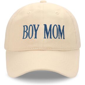 Boy Mom Hat, Adjustable Size Baseball Cap, Gift for Mother’s Day Birthday Christmas Beige in Saudi Arabia