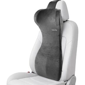 2-in-1 Car Lumbar Support Pillow with Integrated Headrest, Memory Foam Back Cushion for Driving Comfort, Full-Length S-Curve Support for Long Drives, Sciatica Relief, Neck Alignment, Fits Cars SUVs Trucks in Saudi Arabia