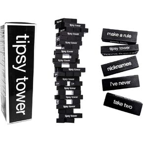 ShouldWeDrinkTonight Tipsy Tower Ultimate Drink Tower Stack Party Game – The Tipsy Tumbling Tower Ice Breaker Game - 54 Blocks with 35+ Drunk Rules and Games. Hilarious Combo of Classic and Modern! in Saudi Arabia