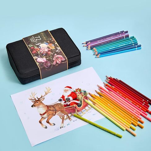72 Premium Colored Pencils for Adult Coloring, Artist Soft Series Lead Cores with Vibrant Colors, Professional Oil Based Colored Pencils, Gift Box in Saudi Arabia
