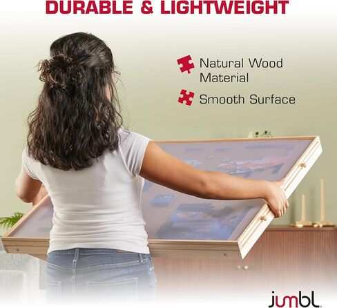 Jumbl 1000-Piece Puzzle Table with Drawers, Foldable Legs & Cover | Wooden Jigsaw Puzzle Board with Legs for Adults & Kids | Built to Last in Saudi Arabia