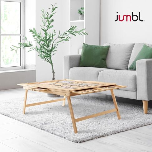 Jumbl 1000-Piece Puzzle Table with Drawers, Foldable Legs & Cover | Wooden Jigsaw Puzzle Board with Legs for Adults & Kids | Built to Last in Saudi Arabia