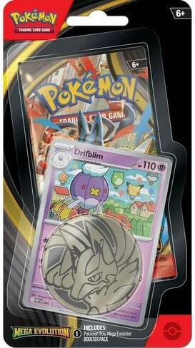 Pokemon Mega Evolution Drifblim Checklane Blister Pack (1 Booster Pack, Drifblim Promo Card & Coin) in Saudi Arabia