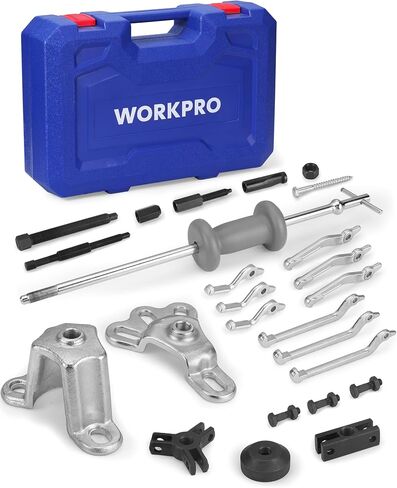 مجموعة ساحبة المطرقة المنزلقة ذات 9 اتجاهات من WORKPRO، أداة إزالة محور العجلة المكونة من 27 قطعة، للمحور الأمامي والمحور الخلفي، مجموعة ساحبة تحمل شديدة التحمل مع صندوق حمل in Kuwait