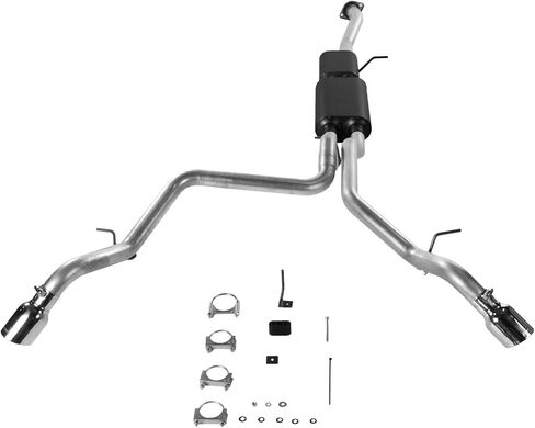 Flowmaster 17342 American Thunder Cat-Back Exhaust Kit 3 Inch Aluminized Steel 2.5 Inch Tailpipes 3 Inch Polished Tips Compatible with 2001-2006 Chevy Suburban Avalanche GMC Yukon XL 1500 5.3L in Saudi Arabia