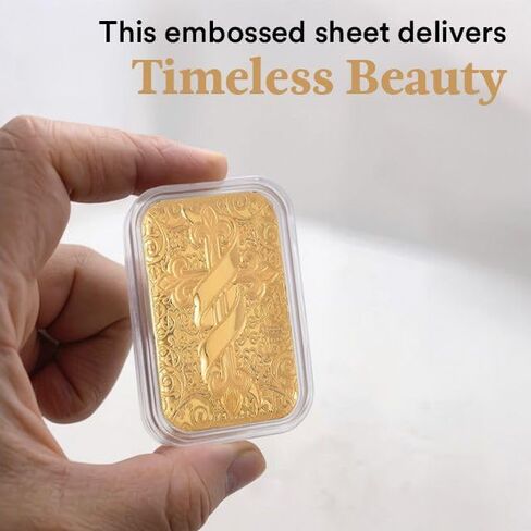 24K Solid Gold Emboss Sheet – Pure 24K Gold Bar Style Sheet - (10 mg, 31x45.50 mm) Real Jewelry - luxurious & Premium Gifting Collections—Anniversary, Engagement, Birthday, and Christmas Gifts in Saudi Arabia