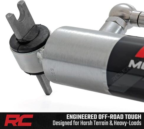 صدمات خلفية أحادية الأنبوب Rough Country M1R مع خزان خارجي لسيارة Jeep Wrangler JK & Unlimited (2007-2018) مع رفع 3.5-5 بوصة - ممتص الصدمات على الطرق الوعرة، عبوتان in Kuwait