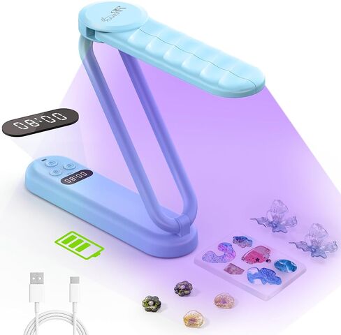 PPESULK Cordless UV Light for Resin Curing, 3000mAh Rechargeable Fast UV Resin Lamp with Timer and 34 Beads, Portable Resin Curing Machine for Resin Molds, Jewelry Making & DIY Crafts(Pink) in Saudi Arabia