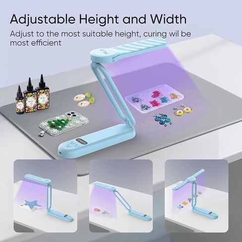 PPESULK Cordless UV Light for Resin Curing, 3000mAh Rechargeable Fast UV Resin Lamp with Timer and 34 Beads, Portable Resin Curing Machine for Resin Molds, Jewelry Making & DIY Crafts(Pink) in Saudi Arabia