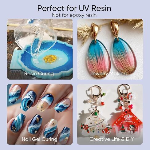 PPESULK Cordless UV Light for Resin Curing, 3000mAh Rechargeable Fast UV Resin Lamp with Timer and 34 Beads, Portable Resin Curing Machine for Resin Molds, Jewelry Making & DIY Crafts(Pink) in Saudi Arabia