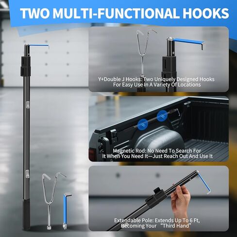 اداة سحب البضائع للشاحنة من بوليهنيا، قضيب شحن بطول 6 اقدام لسرير شاحنة بيك اب، خطاف بيك اب قابل للتمدد متعدد الاستخدامات، ملحقات الشاحنات شديدة التحمل in Kuwait