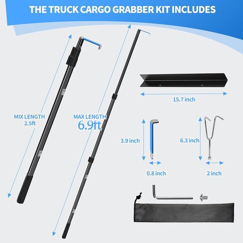 اداة سحب البضائع للشاحنة من بوليهنيا، قضيب شحن بطول 6 اقدام لسرير شاحنة بيك اب، خطاف بيك اب قابل للتمدد متعدد الاستخدامات، ملحقات الشاحنات شديدة التحمل in Kuwait