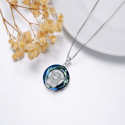 PELOVNY قلادة الحصان للنساء 925 فضة الخيول قلادة قلادة مع Moonstone عيد الميلاد مجوهرات هدايا لمحبي الخيول in Saudi Arabia