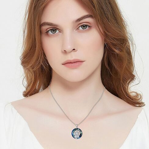 PELOVNY قلادة الحصان للنساء 925 فضة الخيول قلادة قلادة مع Moonstone عيد الميلاد مجوهرات هدايا لمحبي الخيول in Saudi Arabia