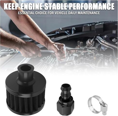 12mm Fuel Cell Vent Filter with 8AN (3/4-16) Female Fitting,High Efficiency Fuel Tank Breather/Vent Filter for Engine Fuels System,Universal Engine Vents Filters Car Accessories in Saudi Arabia