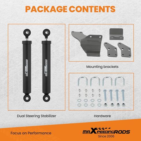 مثبتات التوجيه المزدوجة من maxpeedingrods لسيارة دودج رام 2500 3500 2013-2024 4WD 4x4، لرفع التعليق الأمامي 2.5 بوصة أو أكثر in Saudi Arabia
