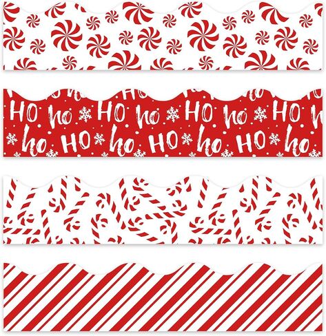 70 Ft Christmas Bulletin Board Borders Red Candy Cane Stripe Self-Adhesive Trim Border Stickers for Xmas Winter Party Home Office Decor in Saudi Arabia