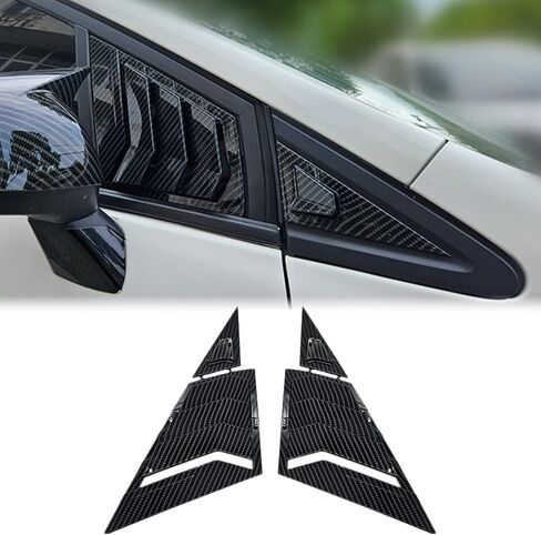 Kurtz Front Side Window Louvers for 9th Gen Honda Civic Sedan 2012 2013 2014 2015 Triangular Window Glass Blinds Air Vent Scoop Shades Cover Blinds Trim Sport Accessories ABS Bright Black 2PCS in Saudi Arabia