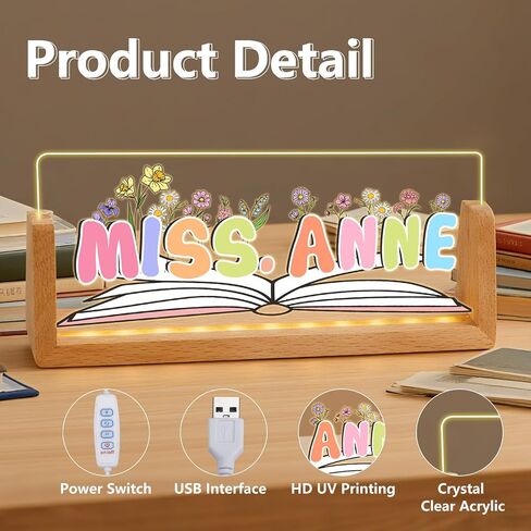 Ships Next Day, Custom Name Plate for Desk - Business Light Up Acrylic Desk Name Plate Personalized Elegant Office Gift for Boss Coworker Teacher Employee Appreciation Gift, Office Decor for Women Men in Saudi Arabia