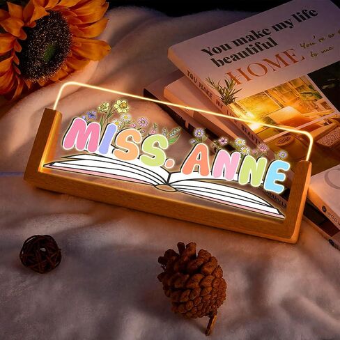 Ships Next Day, Custom Name Plate for Desk - Business Light Up Acrylic Desk Name Plate Personalized Elegant Office Gift for Boss Coworker Teacher Employee Appreciation Gift, Office Decor for Women Men in Saudi Arabia