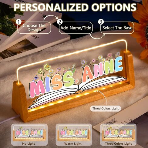 Ships Next Day, Custom Name Plate for Desk - Business Light Up Acrylic Desk Name Plate Personalized Elegant Office Gift for Boss Coworker Teacher Employee Appreciation Gift, Office Decor for Women Men in Saudi Arabia