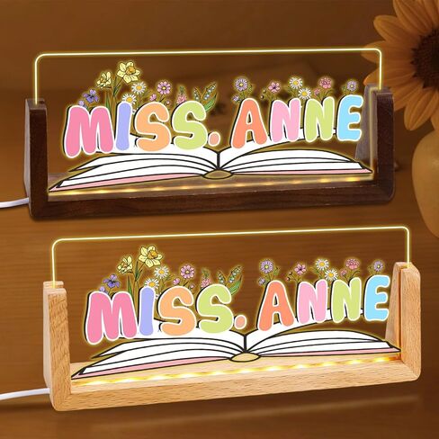 Ships Next Day, Custom Name Plate for Desk - Business Light Up Acrylic Desk Name Plate Personalized Elegant Office Gift for Boss Coworker Teacher Employee Appreciation Gift, Office Decor for Women Men in Saudi Arabia