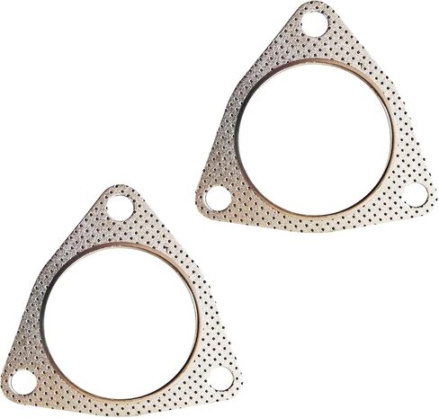 2 PCS Exhaust Gasket, 2.5" 3-Bolt Exhaust Flange Gasket Set, Sealing Exhaust Pipe Gasket, Durable Manifold Muffler Catalytic Converter Gaskets Replacement, Universal for Most Models (Silver) in Saudi Arabia