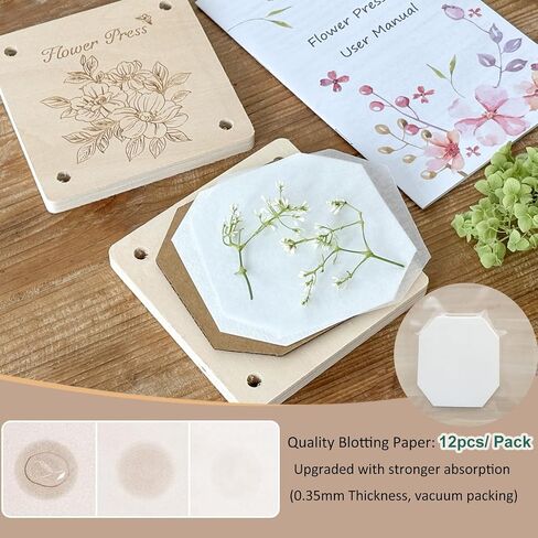 KAXYEW Mini Flower Press Kit, 3.9"x3.9" Wooden Flowers Pressing Boards DIY Pressed Flowers Art - Fridge Magnet Bookmark Art Craftst Presservation Gifts for Flower Plant Lovers in Saudi Arabia