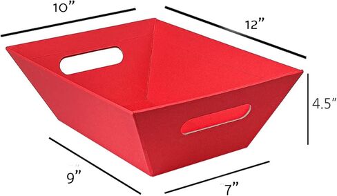 (5pk) Large Baskets For Gifts Empty, Tray For Gifting, Storage 10x12" Sturdy Cardboard Tray With Handles, 5 Cellophane Gift Bags And 5 Gold Pull Bows For Gifting in Saudi Arabia