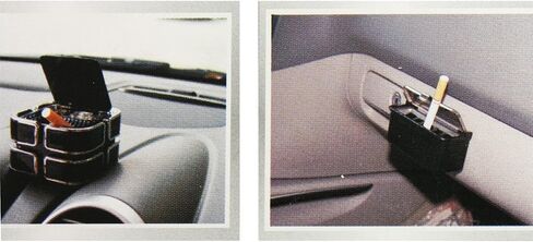 uxcell Metal Lid Smokeless Adhesive Car Cigarette Ashtray Holder Black Silver Tone in Saudi Arabia