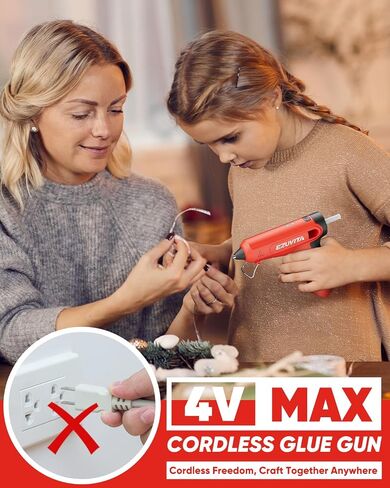 4V Pink Cordless Hot Glue Gun Kit with 30 Multi-Color Glue Gun Sticks, Fast Preheating, USB-C Rechargeable with 2600mAh Built-in Battery, Less-Drip Hot Melt Glue Gun for DIY, Crafting, Art in Saudi Arabia